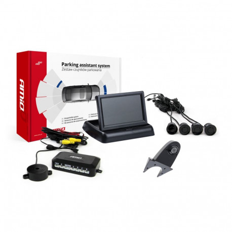 Parkimisandurite komplekt tft02 4,3" kaameraga hd-502-ir 4 mustad andurid