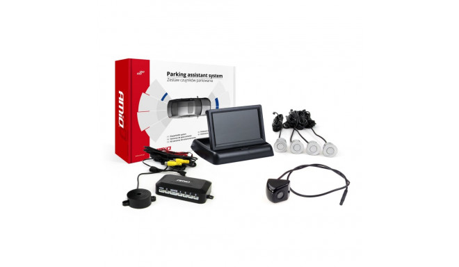 Parkimisandurite komplekt TFT02 4,3" HD-310 kaameraga, 4 hõbedast andurit