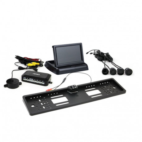Parkimisandurite komplekt tft02 4,3" kaameraga hd-402-led 4 andurit mustad