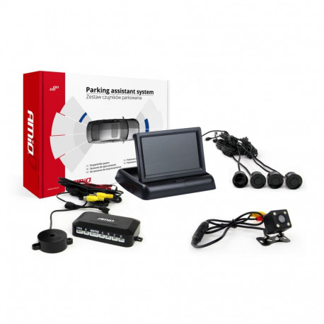 Parkimisandurite komplekt tft02 4,3" kaameraga hd-315-led 4 andurit mustad