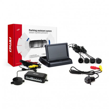 Parkimisandurite komplekt tft02 4,3" kaameraga hd-305-led 4 andurit mustad