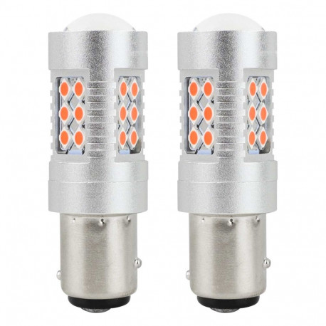 Amio led-pirnid canbus 3030 24smd 1157 bay15d pr21/5w 12v 24v amio-02579, punased