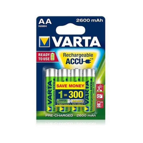 4x Varta R06 AA 1,2V 2600mAh Ready2use akut