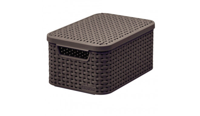 Korv kaanega Curver Rattan Style S tumepruun