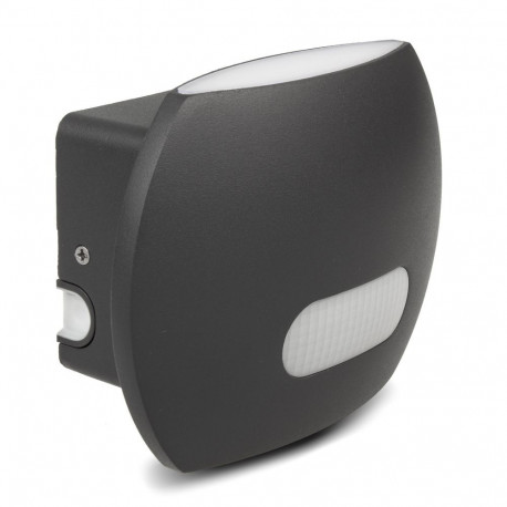 Lampa LED Maclean, Ścienna, Z czujnikiem PIR, PC+ALU, 20W, 1600lm, IP65, Neutral White 4000K, Szara,