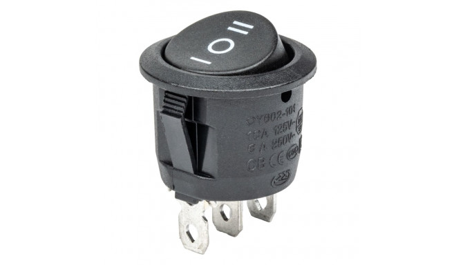 Włącznik czarny okrągły 12/230v bu03 amio-02463