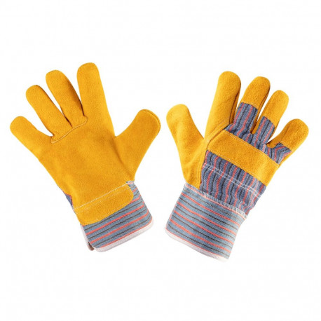 Rękawice robocze, dwoina bydlęca żółta, 10.5"