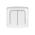 Włącznik podwójny natynkowy, do zdalnego sterowania włącznikami podtynkowymi i gniazdami,z nadajniki