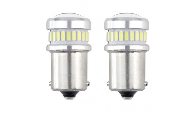 Żarówki led canbus 3014 24smd + 3030 6smd ba15s p21w r10w r5w white 12v 24v amio-02448