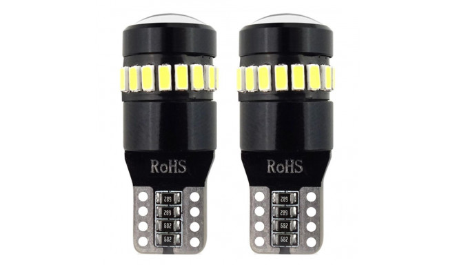 Żarówki led canbus 18smd 3014 + 1smd 1smd t10 w5w white 12v 24v amio-02446