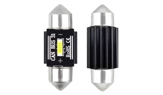 led canbus 1860 1smd ülitugev festoon c5w c10w c3w 31mm valge 12v 24v amio-02441 pirnid