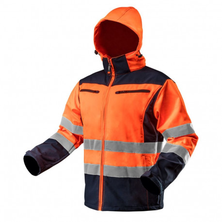 Hoiatus softshell tööjope kapuutsiga, oranž, suurus XL