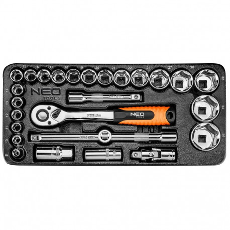 Padrunvõtmete komplekt 1/2", 27 osa, sisetükk