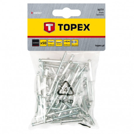 Nity aluminiowe 4.8 x 23 mm, 50 szt. (5 tk.)