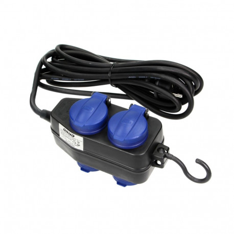 Przedłużacz warsztatowy bryzgoszczelny IP44, 4 gniazda (2+2) 2P+Z (schuko) IP44, przewód gumowy, H05