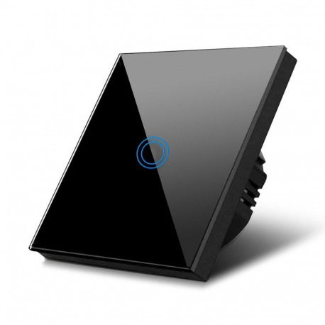 Dotykuline valguslüliti, Maclean, ühekordne, klaasist, must ümmarguse nupualuse valgustusega, 86x86m