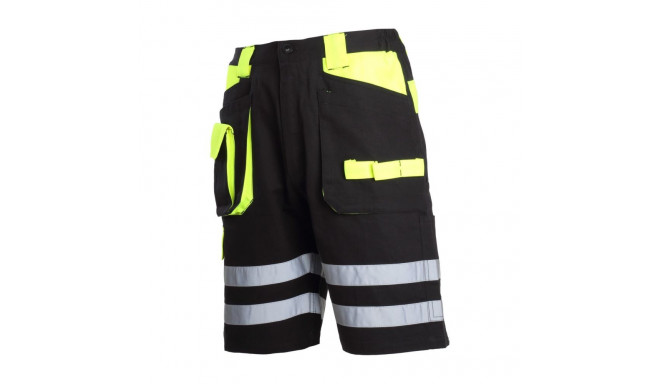 Lühikesed püksid must-kollane 100% puuvill helkuritega, "3xl", ce