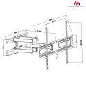 Uchwyt do telewizora lub monitora Maclean, uniwersalny, max VESA 600x400, 37-70", 30kg, czarny, MC-7
