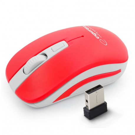 Esperanza juhtmevaba optiline hiir uranus EM126WR 2.4GHz 4d USB, punane/valge