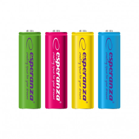 EZA108 Esperanza Ni-MH AA 2000mAh 4tk segavärvilised akud