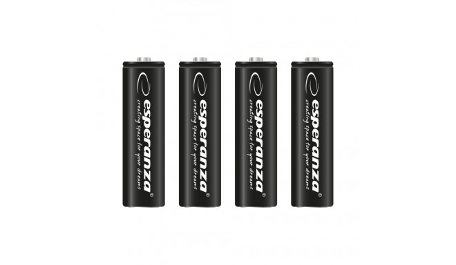 EZA106 Esperanza akupatareid Ni-MH AA suure mahutavusega 2600mAh 4tk mustad
