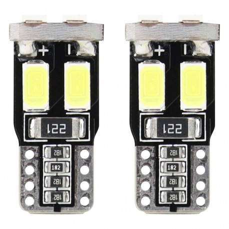 led canbus 6smd 5730 t10 w5w valge pirnid amio-01622