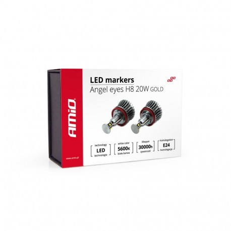 Amio led-markerrõngad amio-01543 BMW e92 X5 X6 X1 H8 20W, kuldsed