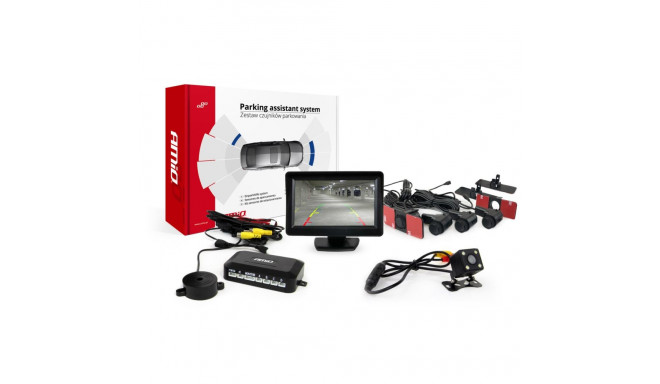 Zestaw czujników parkowania tft01 4,3" z kamerą hd-315-led 4 sensory czarne wewnętrzne