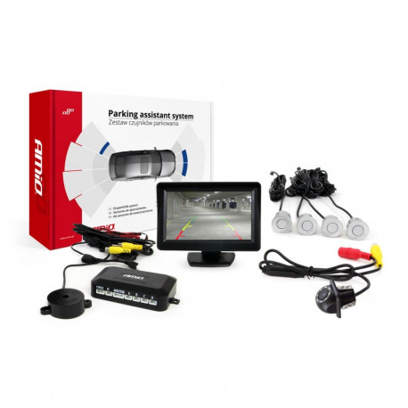 Parkimisandurite komplekt tft01 4,3" koos hd-305 led kaameraga 4 hõbedased andurid