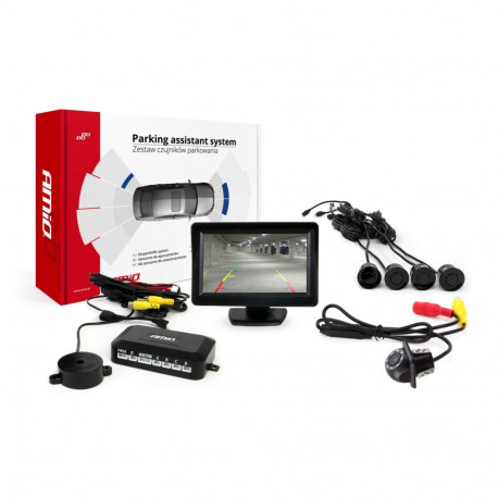 Parkimisandurite komplekt tft01 4,3" kaameraga hd-305 led 4 andurit mustad