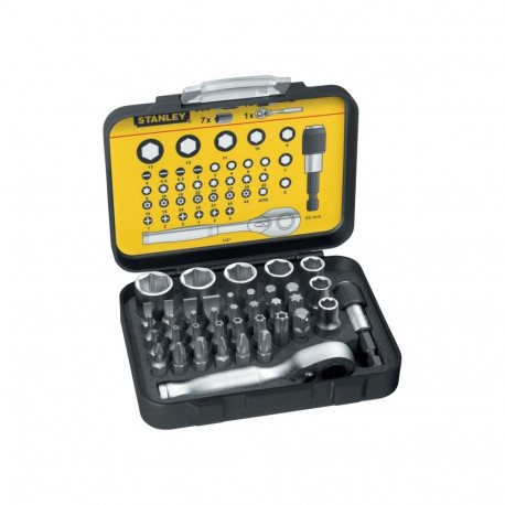 Zestaw 39 szt końcówki 1/4" z grzechotką