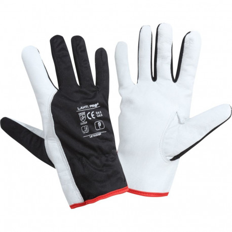 Rękawice ze skóry czarne l272211p, 12 par, "11", ce, lahti