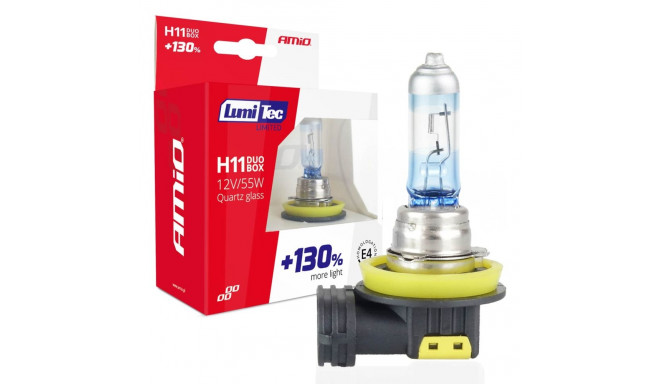 Żarówki halogenowe h11 12v 55w lumitec limited +130% duo amio-02105