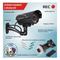 Atrapa kamery tubowej, diody IR LED, srebrna, IR9000S