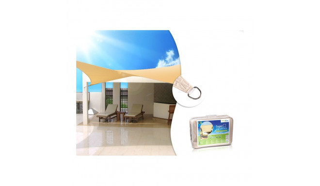 Żagiel ogrodowy zacieniacz UV GreenBlue, polüester, 5m ruut, kreemikas, hüdrofoobne pind, GB505