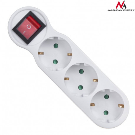 Maclean potrójne pistikupesa lülitiga ja maandusega 16A saksa versioon MCE216