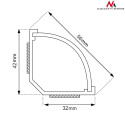 Listwa maskująca Maclean, Kanał kablowy, Z taśmą , Biała, 1.5m 56*32mm, MCTV-576