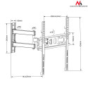 Uchwyt do telewizora lub monitora Maclean, uniwersalny, max vesa 400x400, 26-55", 30kg, czarny, MC-7