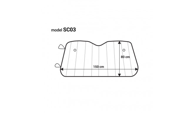 päikesekaitse ja härmatisevastane klaasikate 150x80cm amio-01533