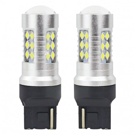 led canbus 3030 24smd t20 7440 w21w valge 12v 24v amio-01173 pirnid
