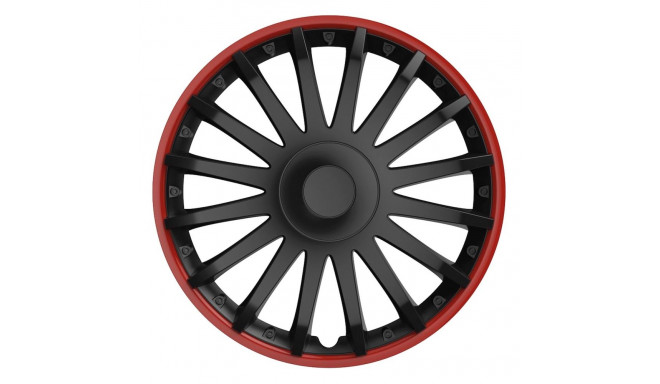 Autokilp must crystal 16" black&red (must punase äärega)