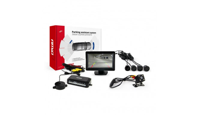 Zestaw czujników parkowania tft01 4,3" z kamerą hd-315-led 4 sensory czarne