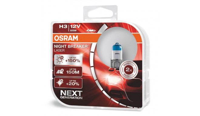 Halogeenpirnid H3 12V 55W Night Breaker Laser +150% /2 tk./