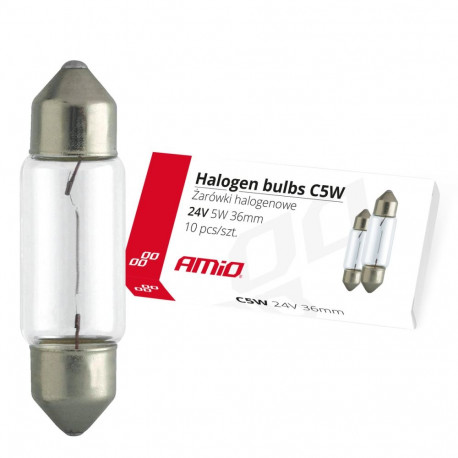 Halogeenpirnid c5w festoon 36mm 24v 10 tk amio-01000