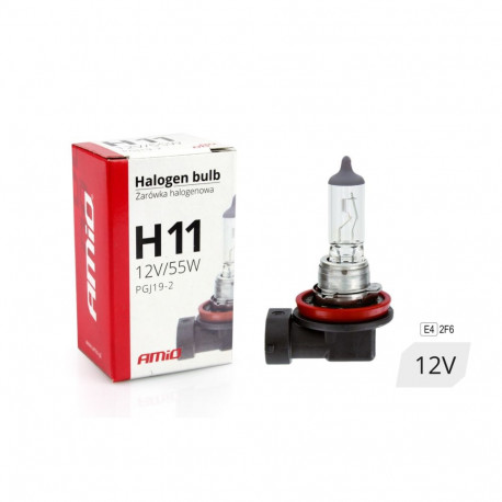 Żarówka halogenowa h11 12v 55w filtr uv (e8) amio-01159