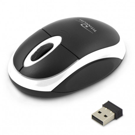 TM116W juhtmevaba 2.4GHz 3D optiline USB Vulture must-valge hiir