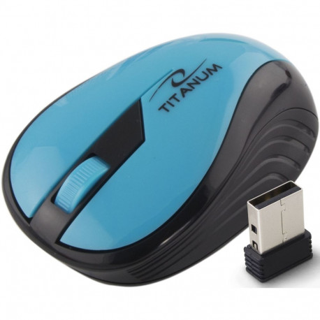 TM114T juhtmevaba 2.4GHz 3D optiline USB Rainbow türkiissinine hiir