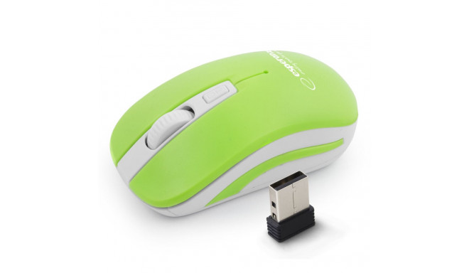 EM126WG Juhtmevaba hiir 2.4GHz 4D optiline USB Uranus roheline-valge