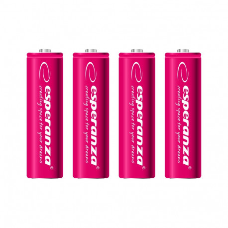 EZA104R Akumulatorki Ni-Mh AA 2000mAh 4 sztuki czerwone Esperanza