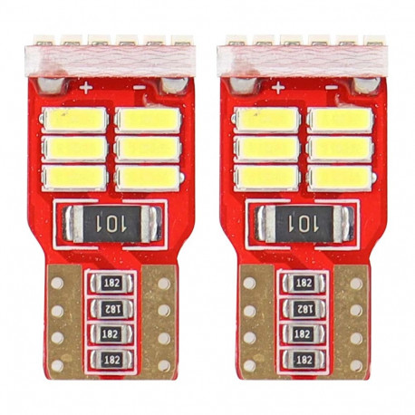 led canbus 18smd 4014 t10e w5w valge 12v amio-01286 pirnid